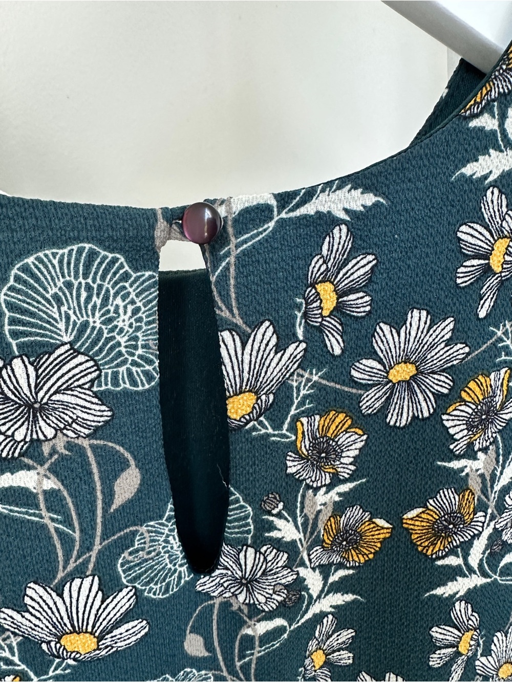 Caslon Teal Floral Print Long-Sleeve Ruffle-Hem Drop Waist Dress Size Large - Picture 5 of 13